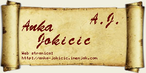 Anka Jokičić vizit kartica